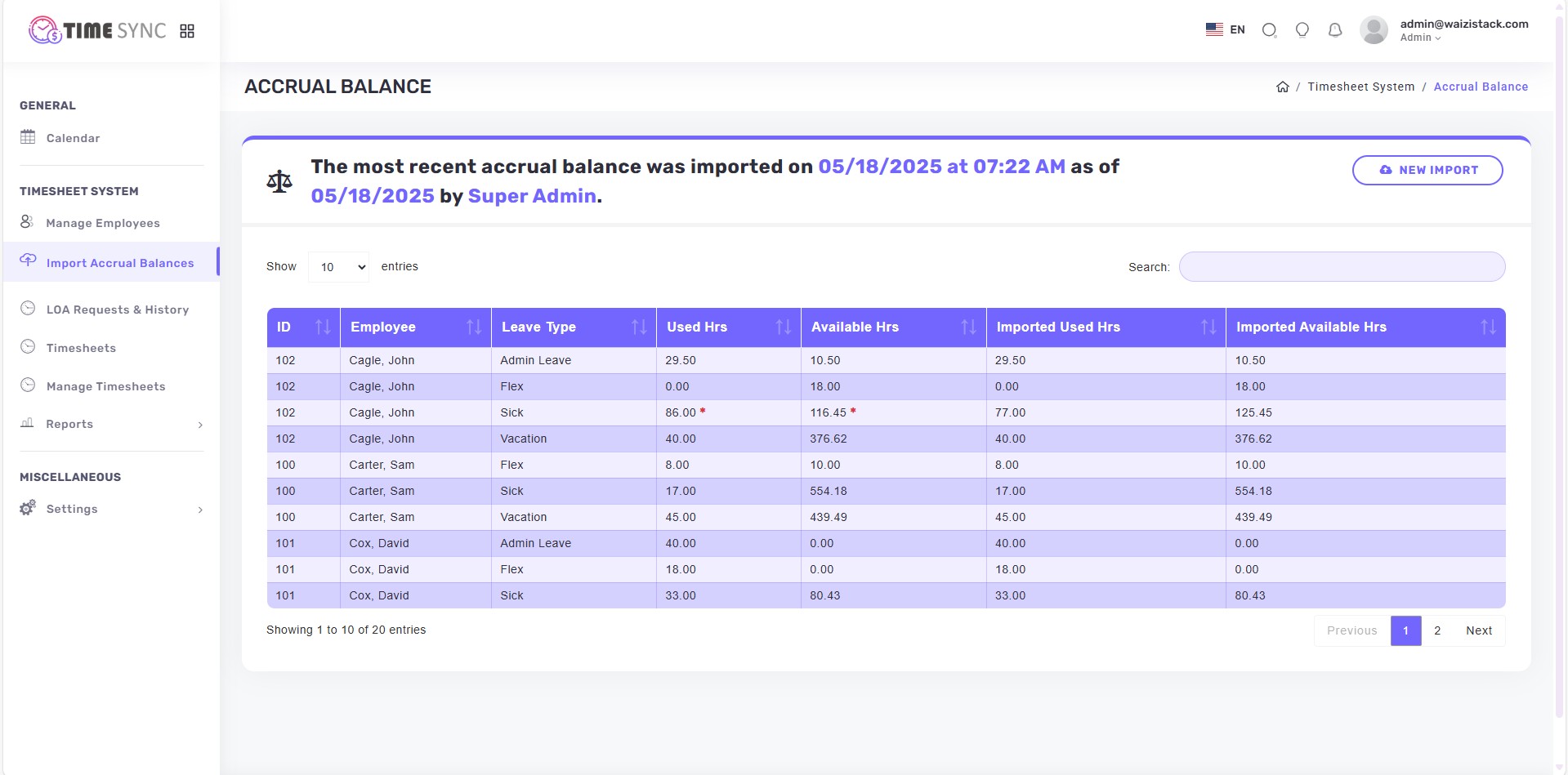 accrual balance
